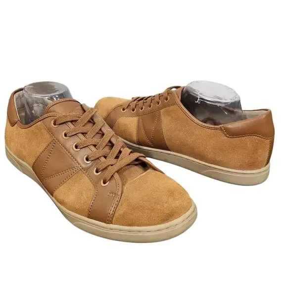VIONIC JEROME MENS 11.5 CASUAL SNEAKERS TAN LEATHER SUEDE Y2K BOWLING 2000s - Picture 1 of 11